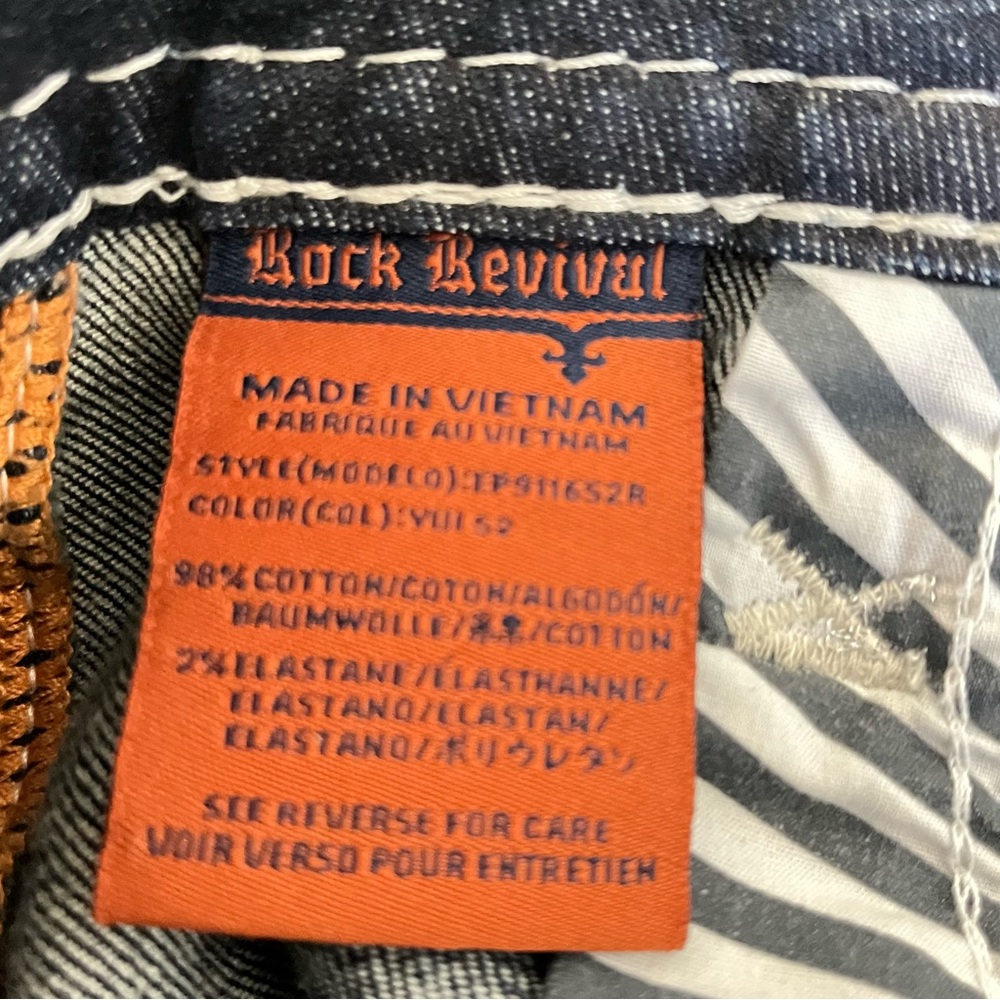 Rock Revival Embroidered Dark Blue Women's Skinny Jeans Sz 29 Cowgirl Chic Rare‎ - Picture 10 of 12